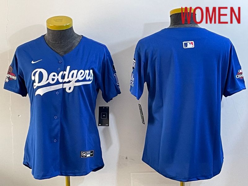 Women Los Angeles Dodgers Blank Blue Game 2024 Nike MLB Jersey style 12059->women mlb jersey->Women Jersey